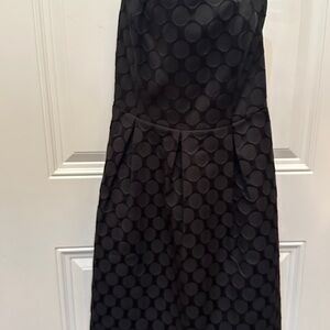 White House black market Strapless Black Polka Dot Dress size 8